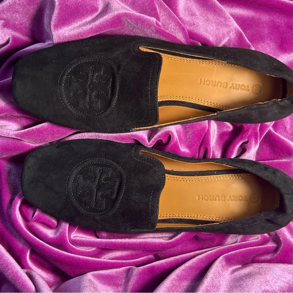 Tory Burch Black Suede Loafers - Picture 2 of 7